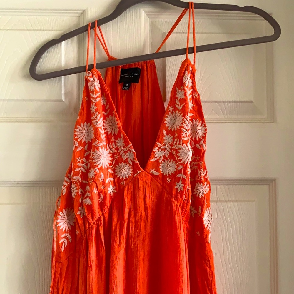 Salmon colored maxi dress